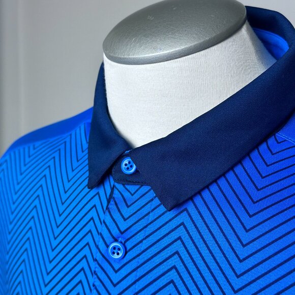 Under Armour HeatGear Loose Fit Golf Polo XL Blue Performance - Picture 2 of 6